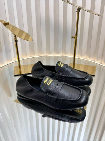 UA Miu Miu Ruches Nappa Leather Loafers