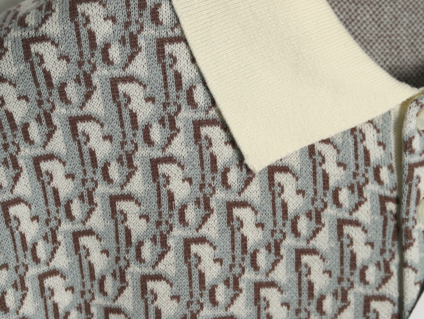 D*or knitting short-sleeved polo shirt