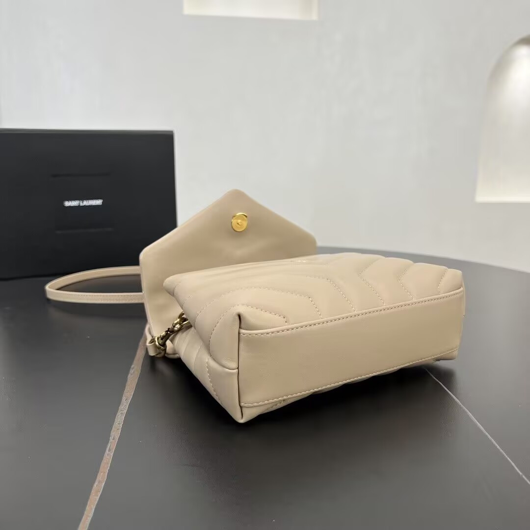 Y*L toy loulou in quilted leather  7.9 x 5.5 x 3 inches