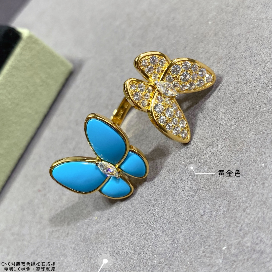 V*N CL*F & arpels blue turquoise butterfly ring