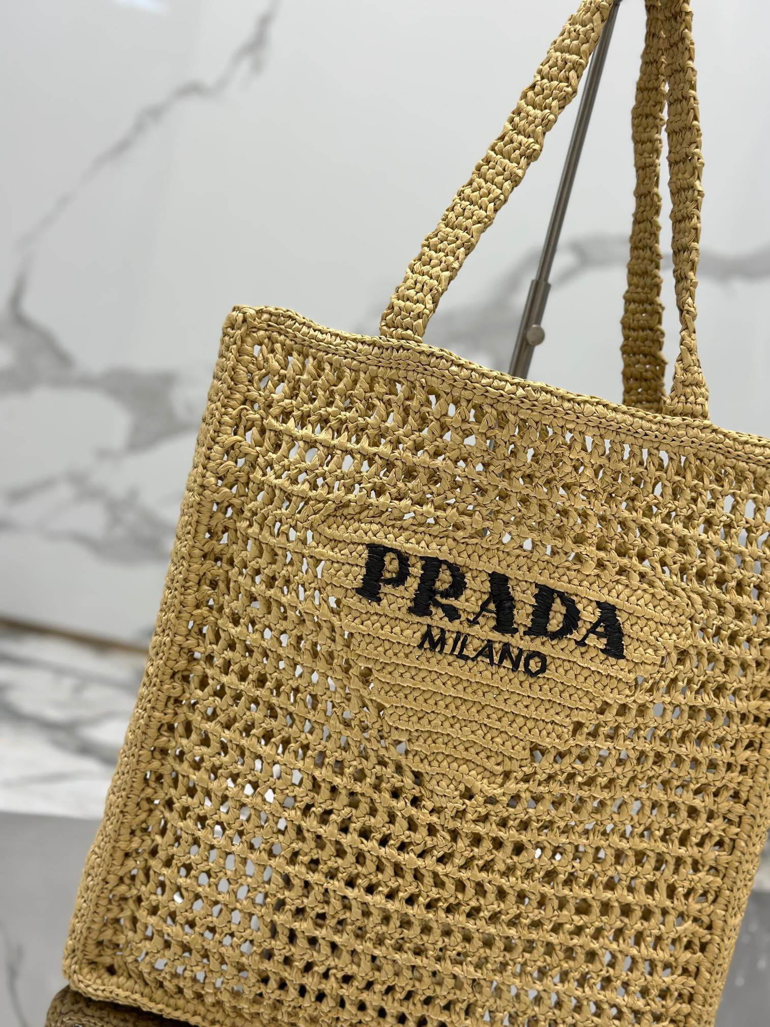 Pra*a crochet tote bag color natural