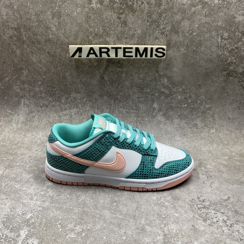 Nike Dunk Low Snakeskin Washed Teal Bleached Coral