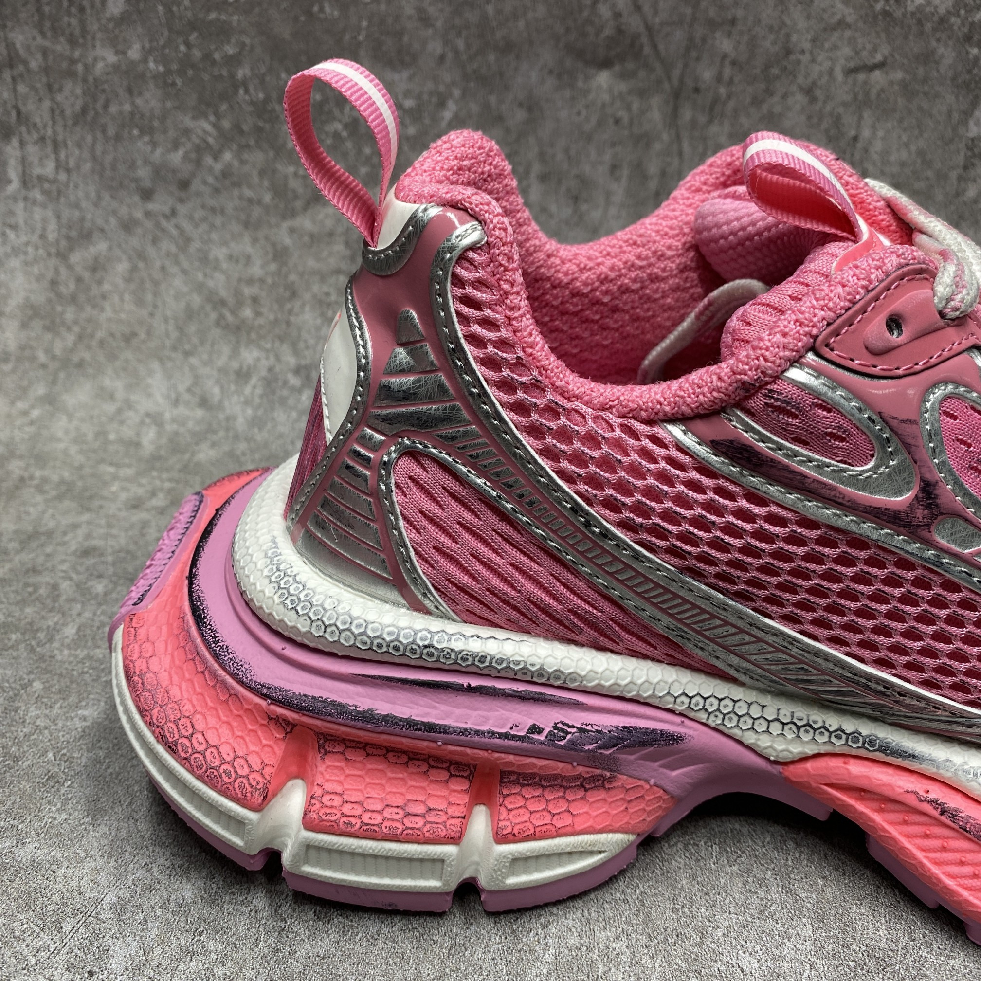 Balenciga 3XL Sneaker Worn Out Pink Silver