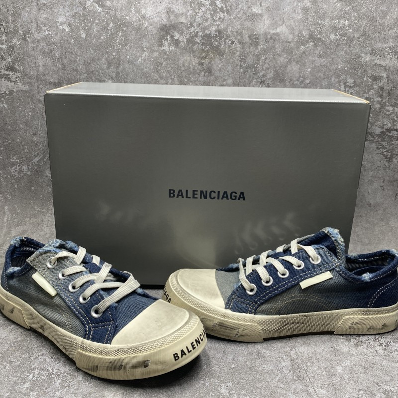 Balenciga Pairs Low Mule Destroyed - Denim