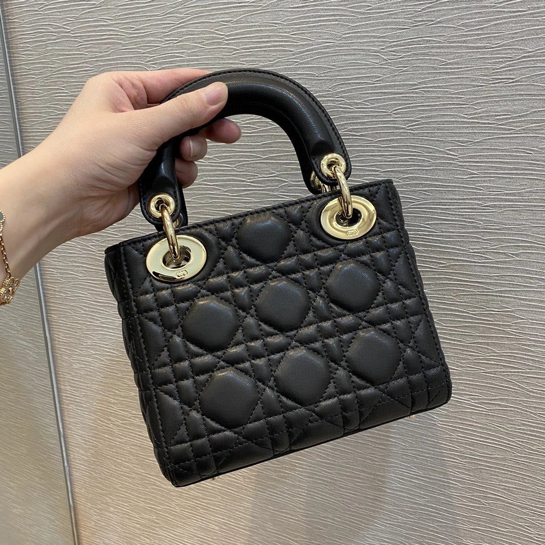 mini lady D*or D*oramour bag 6.5 x 6 x 3 inches