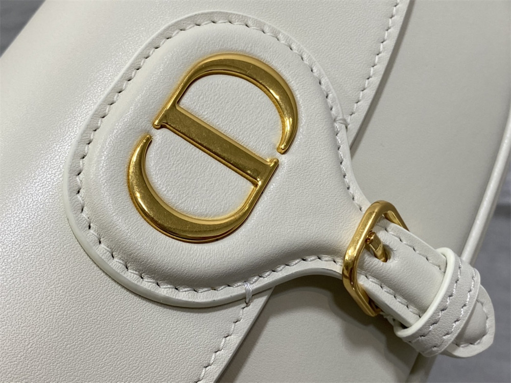 D*or bobby east-west bag latte box calfskin white