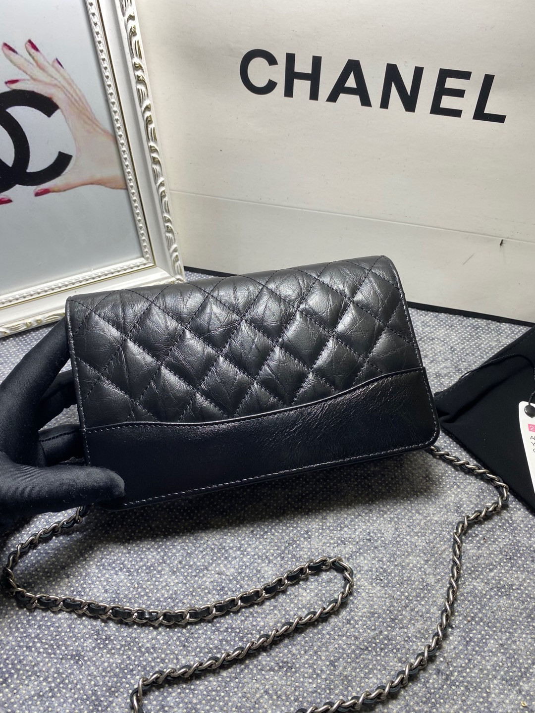 Ch*el gabrielle woc black 12.3 x 19.2 x 3.5cm