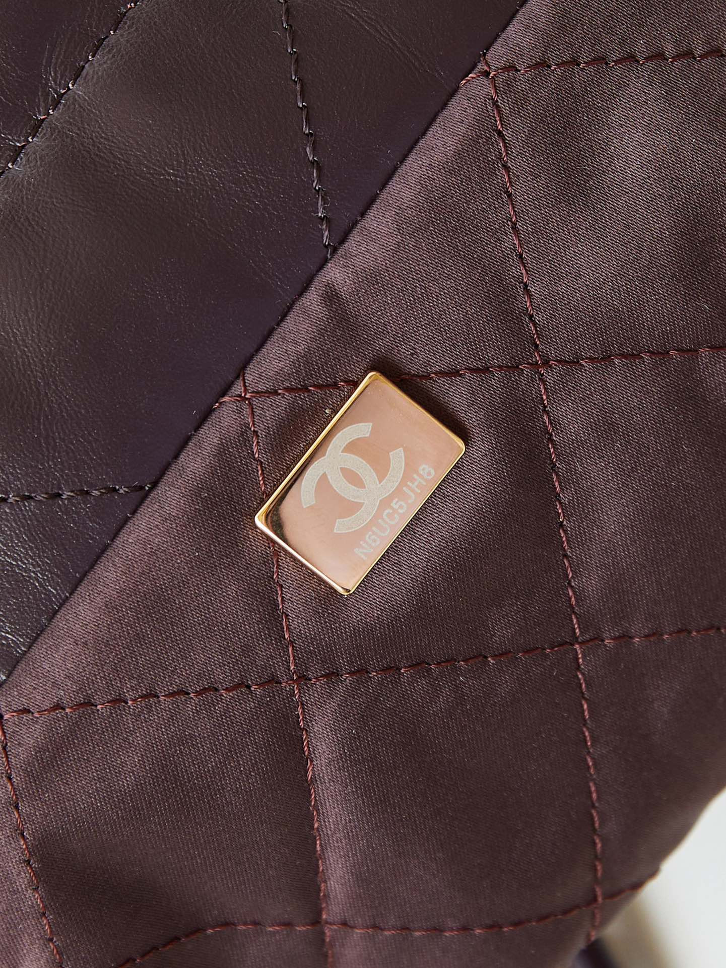 Ch*el 22 mini handbag shiny calfskin 7.8 × 7.4 × 2.3 in