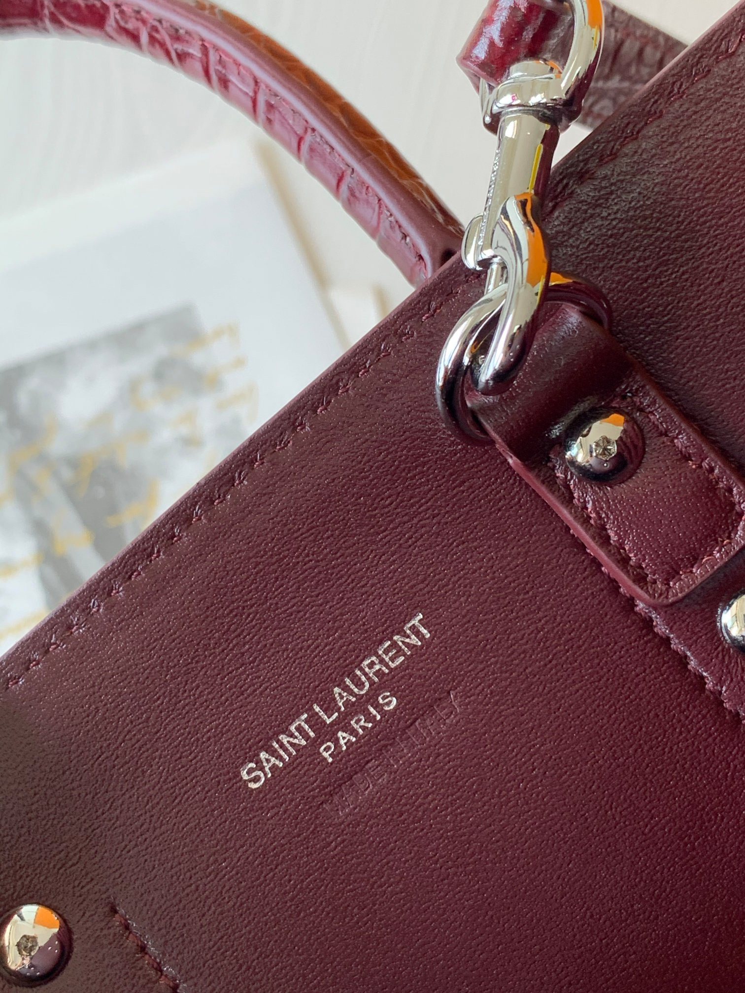 Y*L sac de jour in crocodile embossed leather - nano 22x18x10.5cm